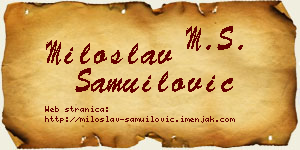 Miloslav Samuilović vizit kartica